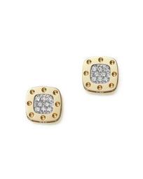 18K Yellow and White Gold Square Pois Moi Earrings with Diamonds, .24 c.t. t.w.