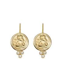 Temple St. Clair 18K Yellow Gold Angel Earrings with Diamonds
