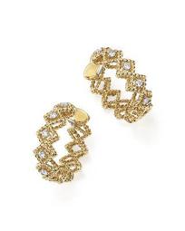 18K Yellow Gold New Barocco Diamond Hoop Earrings
