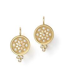18K Gold Mandala Cutout Earrings with Diamonds