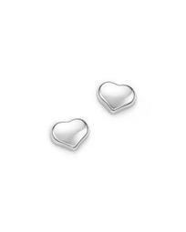 18K White Gold Small Heart Earrings