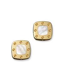 Roberto Coin 18K Yellow Gold Mini Pois Moi Mother-of-Pearl Square Stud Earrings