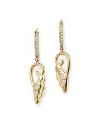 18K Yellow Gold Diamond Wing Drop Earrings - 100% Exclusive