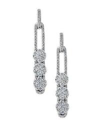 18K White Gold Tresore Diamond Linear Earrings