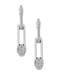 18K White Gold Tresore Diamond Linear Drop Earrings
