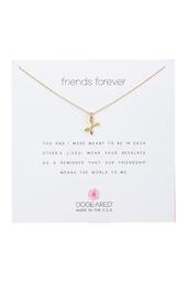 14K Yellow Gold Plated Sterling Silver 'Friends Forever' Crossing Arrows Pendant Necklace