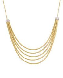 18K Yellow Gold Cairo Five Strand Necklace with Diamonds, 16.5"