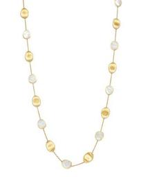 18K Yellow Gold Lunaria Mother-of-Pearl Long Necklace, 36"