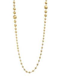 18K Yellow Gold Africa Bead Necklace, 36"