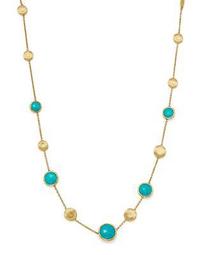 18K Yellow Gold Jaipur Turquoise Necklace, 16"