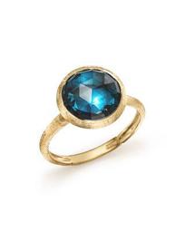 18K Yellow Gold Jaipur Blue Topaz Ring