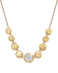 18K White & Yellow Gold Diamond Jaipur Small Bead Necklace, 18"