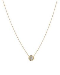 18K Yellow Gold Delicati Pendant Necklace with Diamonds, 16.5"