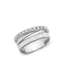 18K White Gold Masai Triple Row Diamond Ring