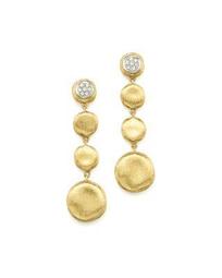 Pavé Diamond Jaipur Drop Earrings in 18K White & Yellow Gold