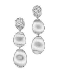 18K White Gold Lunaria Diamond Triple Drop Earrings