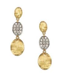 Diamond Siviglia Earrings in 18K Yellow Gold with Pavé Diamonds