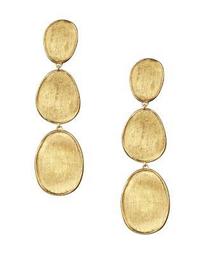 18K Yellow Gold Lunaria Three Tiered Drop Earrings