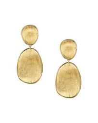 18K Yellow Gold Lunaria Two Tiered Drop Earrings