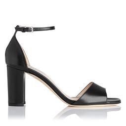 Helena Black Leather Sandal