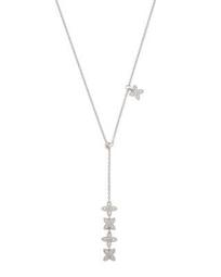Diamond Flower Adjustable Lariat Necklace in 14K White Gold, 0.20 ct. t.w. - 100% Exclusive