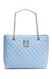Chain Accent Quilted Shoulder Bag
