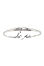 Sterling Silver "Hope" Open Hinged Bangle