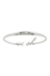 Sterling Silver "Wish" Open Hinged Bangle