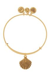 Gold Tone Sea Shell Expandable Wire Charm Bracelet