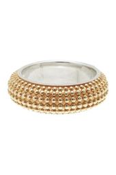 Sterling Silver & Rose Gold Plated Beaded Band Ring