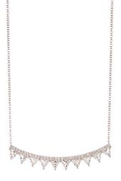 14K White Gold Diamond Detail Bar Pendant Necklace - 0.12 ctw