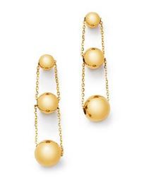 14K Yellow Gold Graduated Bead Drop Earrings - 100% Exclusive