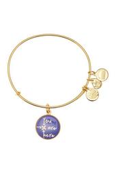 You Are Here Words Are Powerful Expandable Wire Charm Bracelet