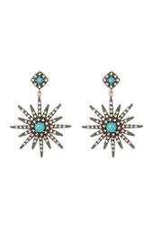 14K Gold Plated Turquoise & Swarovski Crystal Accented Starburst Earrings