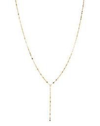 Flat Link Chain Y Drop Necklace in 14K Yellow Gold, 17" - 100% Exclusive