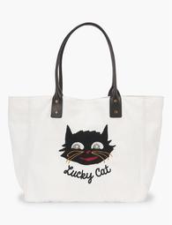 Lot, Stock And Barrel Lucky Cat Embroidery Tote