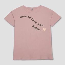 Junk Food Women's Plus Love to Love You Baby Short Sleeve T-Shirt - Blush