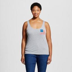 Women's Plus Size Flag Pocket Graphic Tank Top  - Fifth Sun Gray