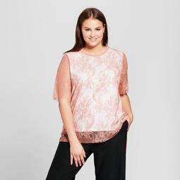 Women's Plus Size Layered Lace T-Shirt - Who What Wear™