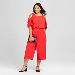 Women's Plus Size Cold Shoulder Jumpsuit - Xhilaration™ Red