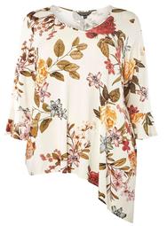 DP Curve White Floral Jersey Top