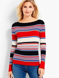 Stripe Bateau-Neck Sweater