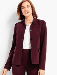 Luxe Knit Stand Collar Jacket