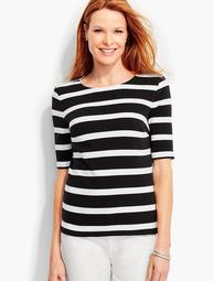 Lace-Up Back Stripe Tee