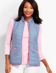 Quilted Gingham Vest
