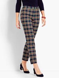 Traditional Plaid Straight Ankle Pant