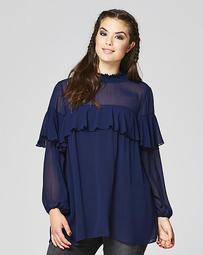 Simply Be High Neck Ruffle Blouse