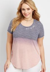 plus size "you're too close" ombre striped tee