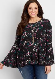 plus size 24/7 bell sleeve blouse 