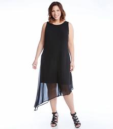 Plus Size Asymmetric Overlay Dress